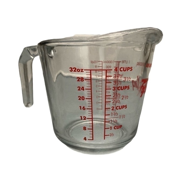 𝅺FIRE King 4 cup/ 1 litre vintage glass measuring cup - Picture 3 of 7